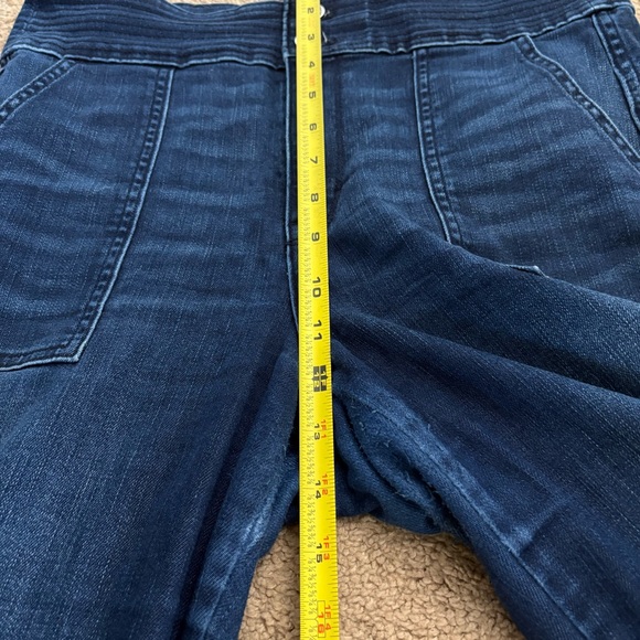 White House Black Market Dark Blue Flare Jeans Extra High-Rise Trouser Size 8 - Picture 9 of 13